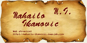 Mahailo Ikanović vizit kartica